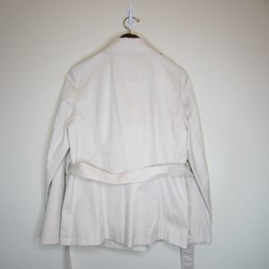 Brooks Brothers womens short light tan lined spring trench jacket cotton-Sz 4